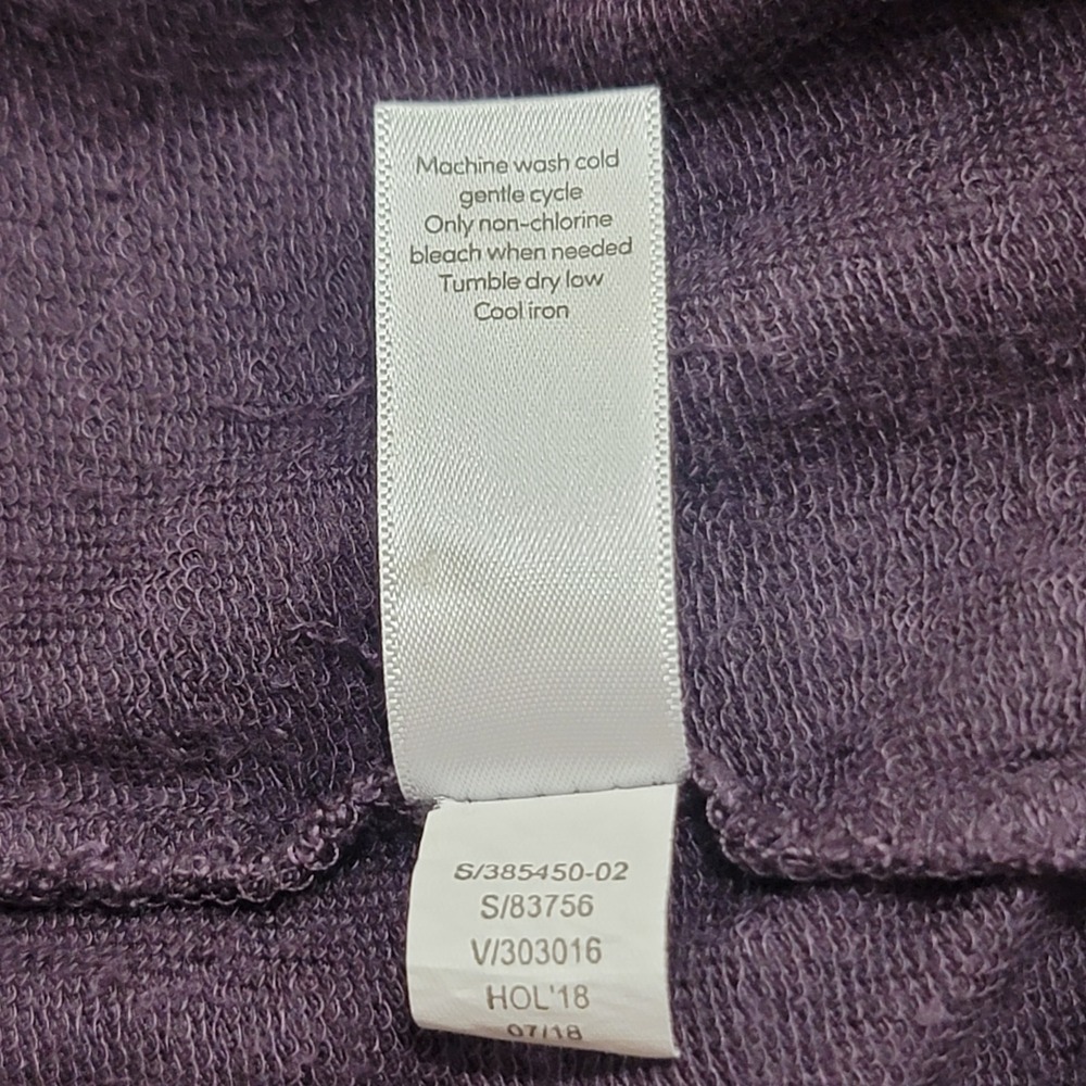 Athleta Tunic Sweatshirt Mini Dress Womens M Purple Thumbholes Atleisure Sporty - Picture 5 of 7